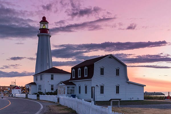 De vuurtoren van het Park National du Bic in Rimouski, Québec